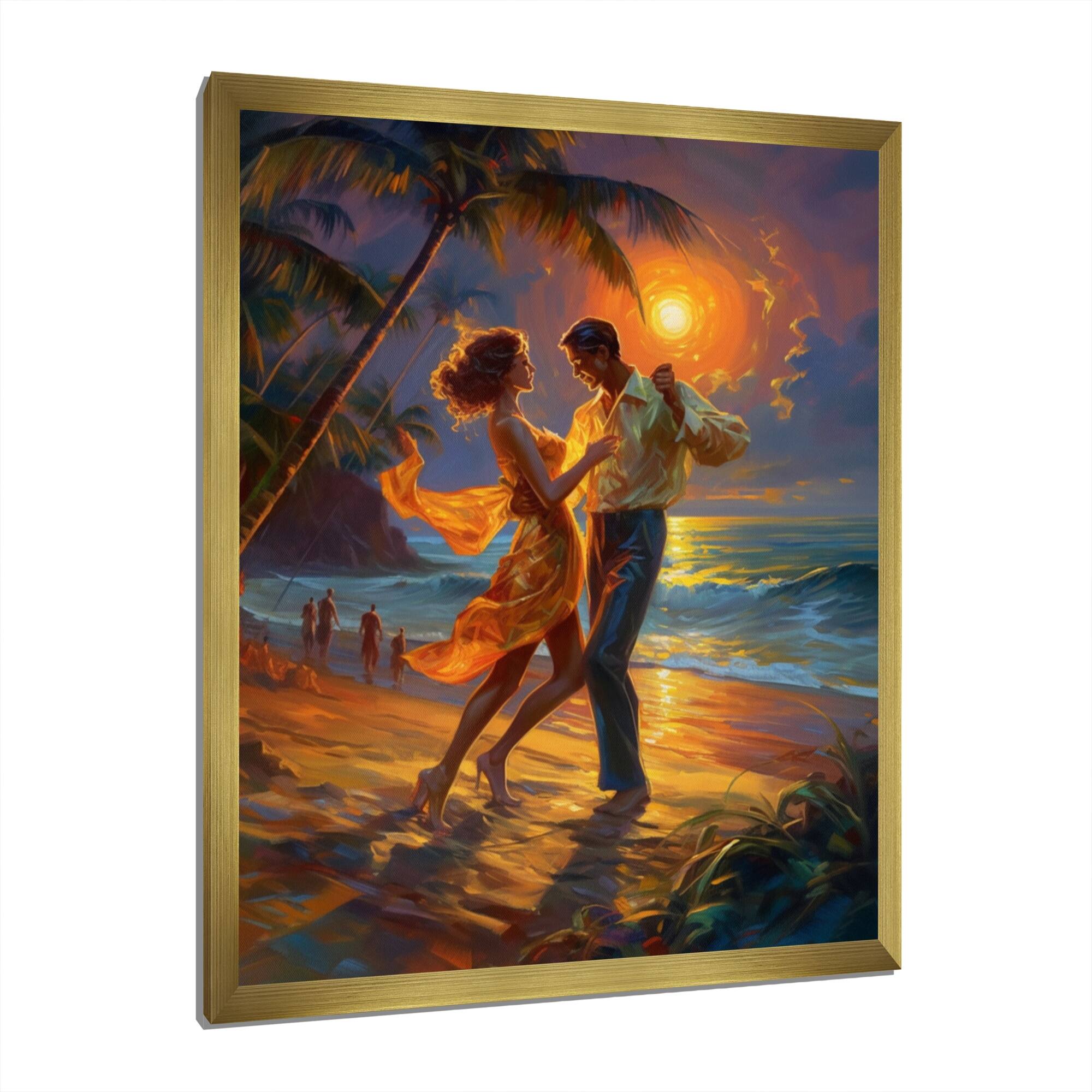 Designart "The Couple"S Dance Of Love Ii" Romantic Framed Wall Art